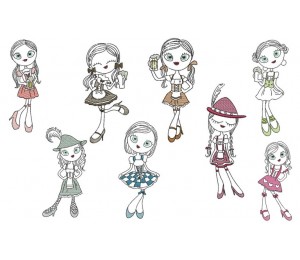 Stickserie - Bayrische Mädels